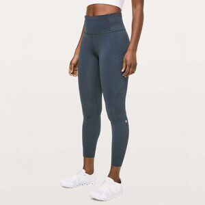 LULULEMON FAST & FREE 7/8 TIGHT II NON-REFLECTIVE NULUX 25" IN MELANITE SIZE 4
